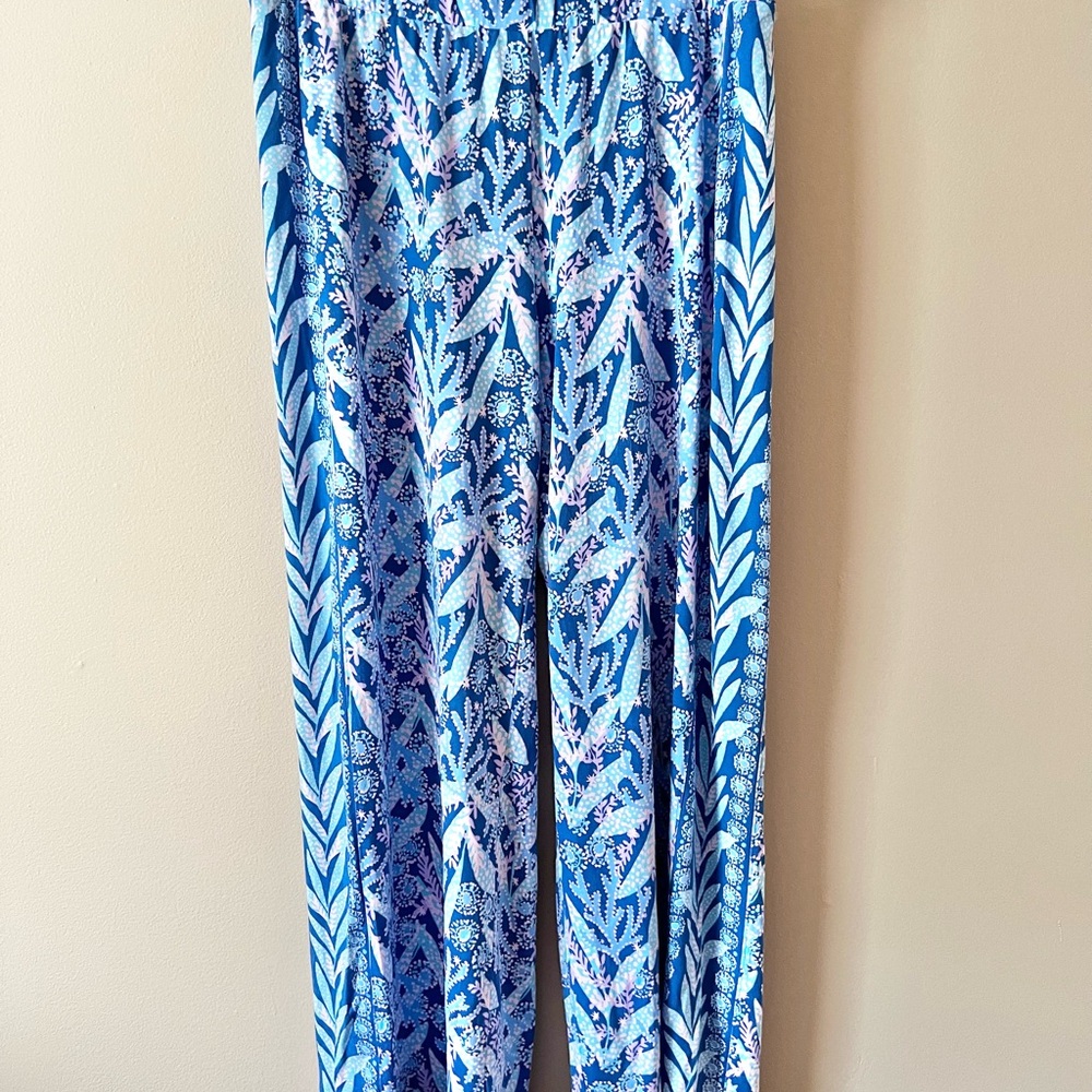 Lilly Pulitzer Blue and White Wide Leg Pants